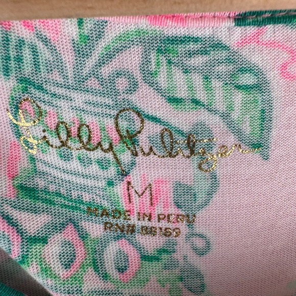 Lilly Pulitzer Cody T Shirt Dress Womens M Mandevilla Pink Palm Trellis Print - Picture 5 of 11